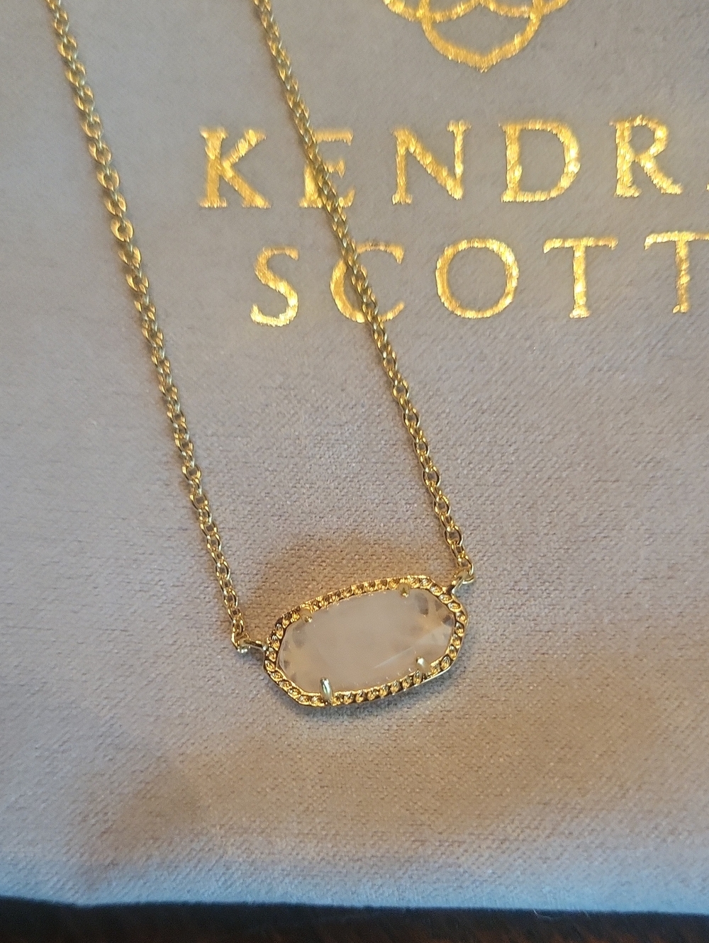 Kendra Scott Faceted Rose Quartz Gold- tone Necklace - Picture 3 of 5